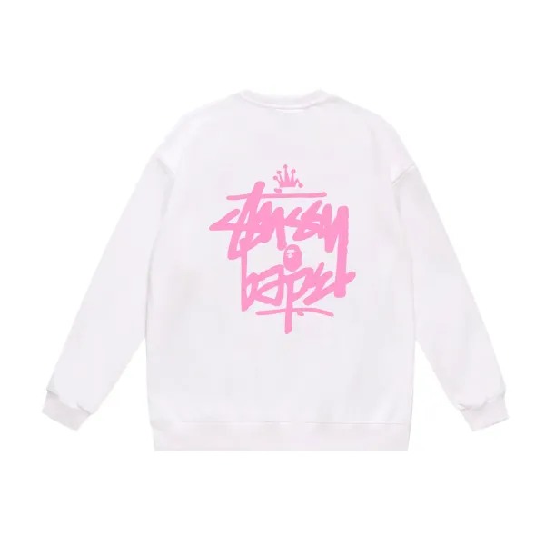 Stussy x A Bathing Ape Pink Crown Script Hoodie - 1