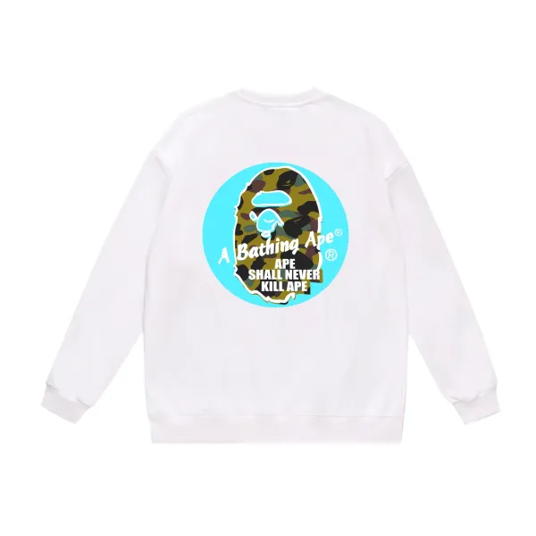 A Bathing Ape Camo Ape Head Graphic Hoodie White - 1
