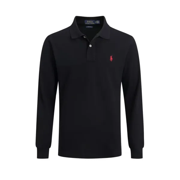 Ralph Lauren Classic Fit Long-Sleeve Polo Black - 1