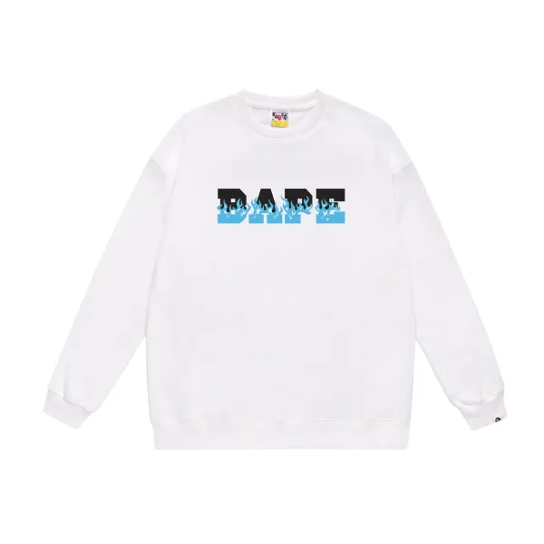 A Bathing Ape BAPE Flame Logo White Hoodie - 1