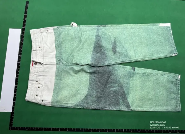 Gucci Logo Patch Drawstring Waist Jeans Gray - 9