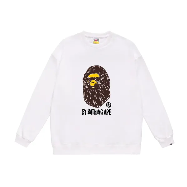A Bathing Ape Scribble Ape Graphic White Hoodie - 1