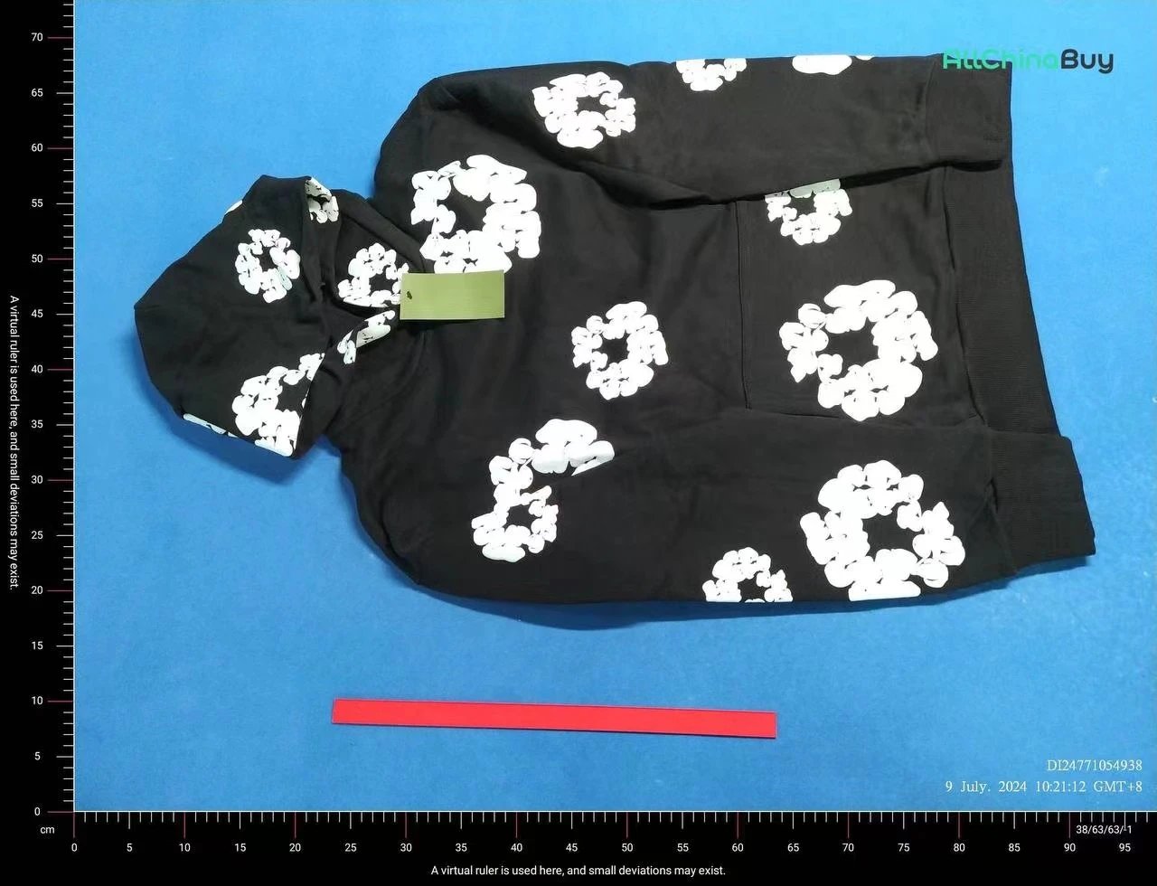 Design Floral Print Black Hoodie and Sweatpants Set - 6