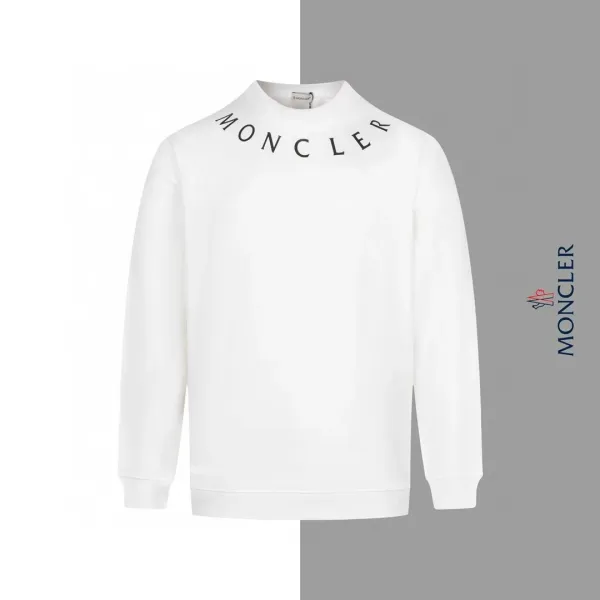 Moncler Logo-Neck White Sweatshirt - 1