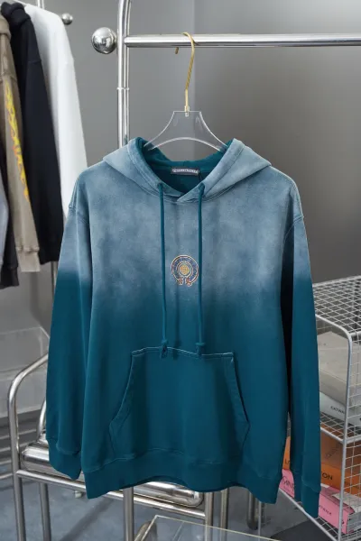 Chrome Hearts x Saint Tears Gradient Teal Velvet Hoodie - 1