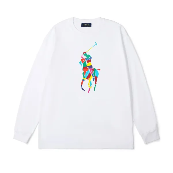 Ralph Lauren Rainbow Polo Player Long-Sleeve T-Shirt White - 1