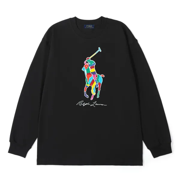 Ralph Lauren Multicolor Pony Logo Long-Sleeve T-Shirt Black - 1