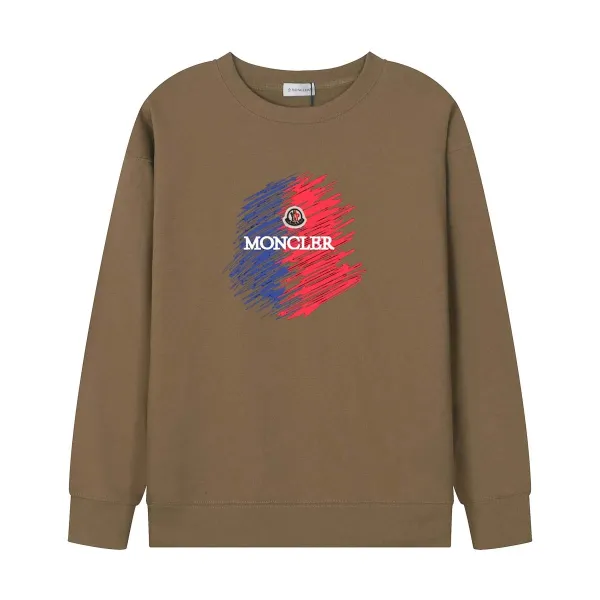 Moncler Graphic Print Crewneck Sweatshirt Khaki - 1