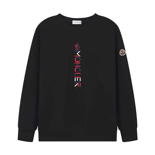Moncler Vertical Logo Black Sweatshirt - 1