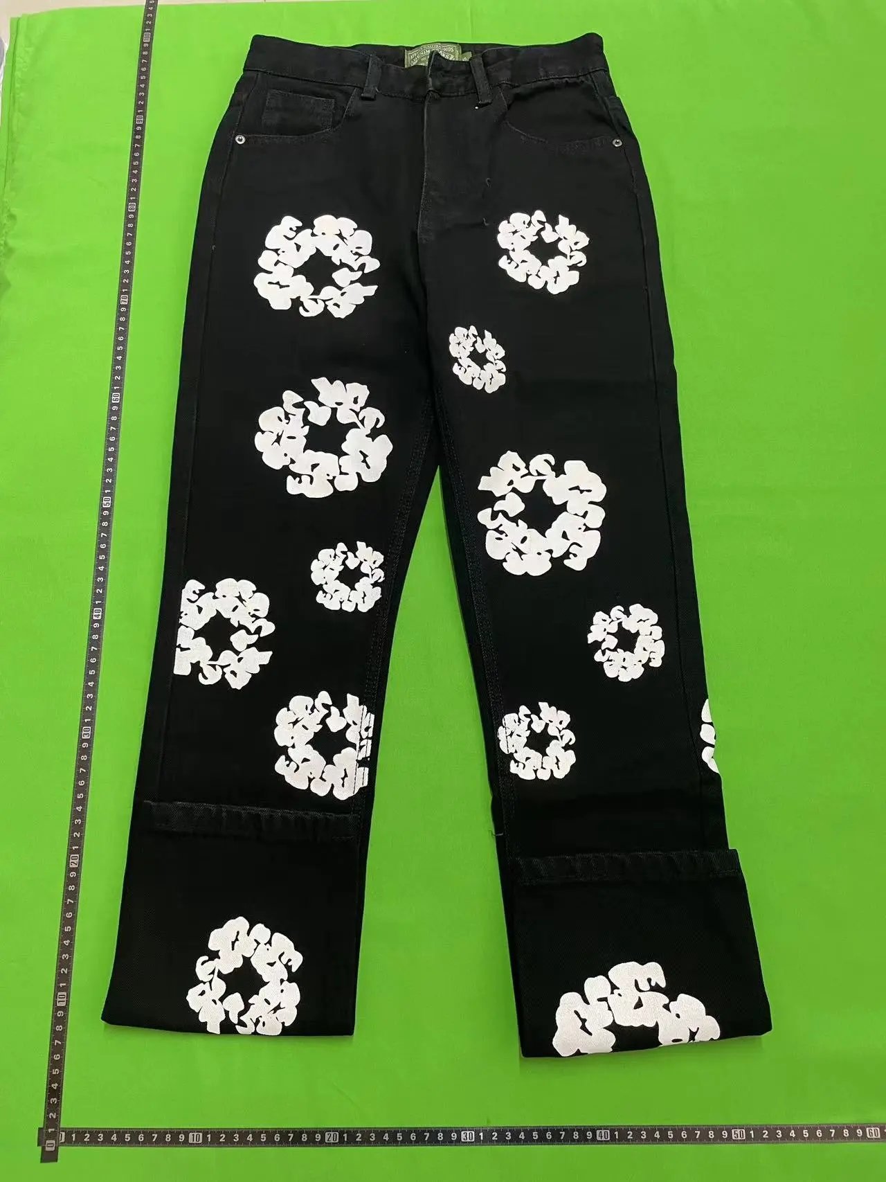 Design Floral Print Black Hoodie and Sweatpants Set - 11