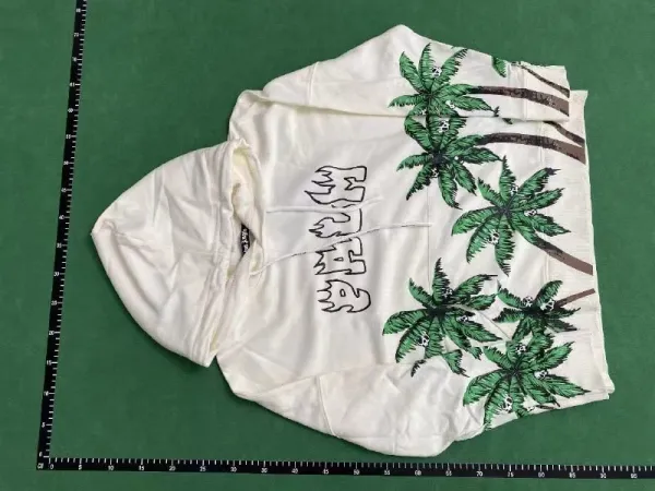 Palm Angels Teddy Bear Embroidered White Hoodie - 10