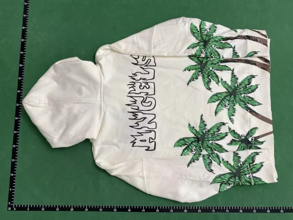 Palm Angels Teddy Bear Embroidered White Hoodie - 11