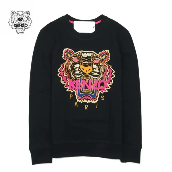 Kenzo Tiger Embroidered Black Hoodie - 1