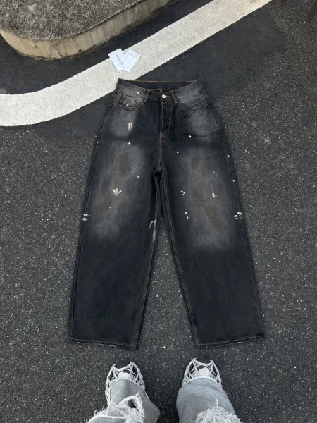 Acne Studios Distressed Black Denim Jeans - 1
