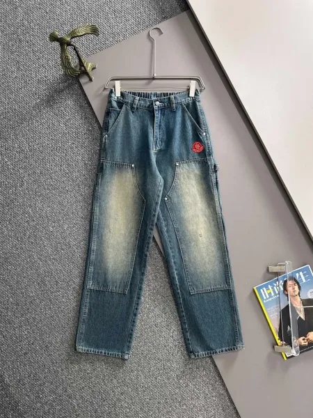 Moncler Genius Patchwork Denim Workwear Jeans Blue - 1