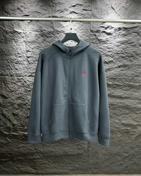 Ralph Lauren Classic Fit Full-Zip Hoodie Gray - 1