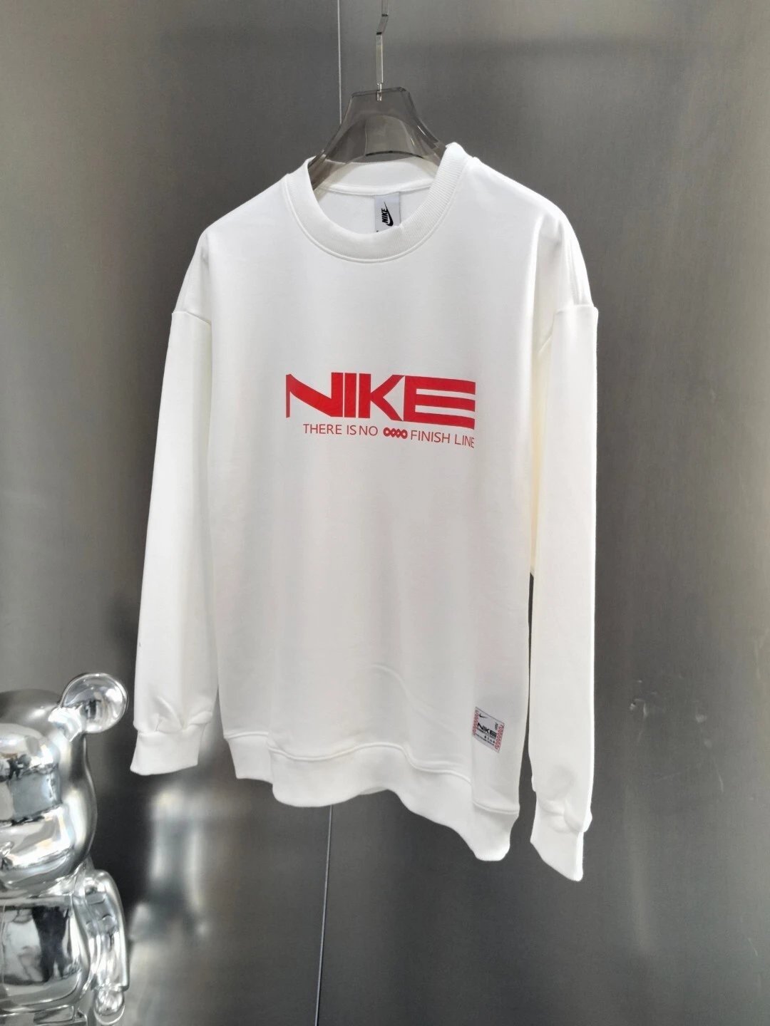 Nike 'There Is No Finish Line' Graphic Sweatshirt White Hoodie