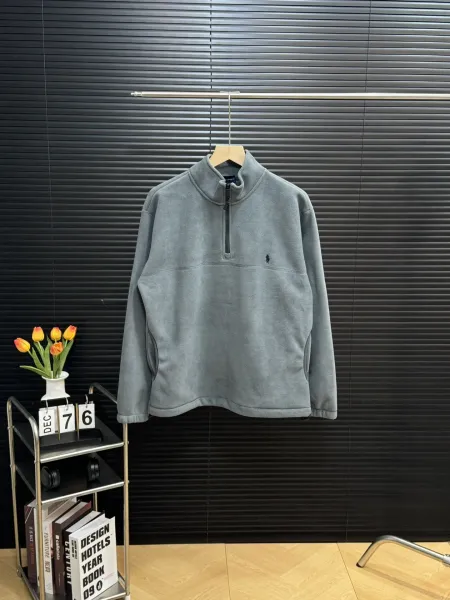 Ralph Lauren Half-Zip Fleece Pullover Gray Sweater - 1