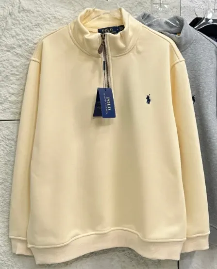 Ralph Lauren Quarter-Zip Pullover Beige Hoodie - 1