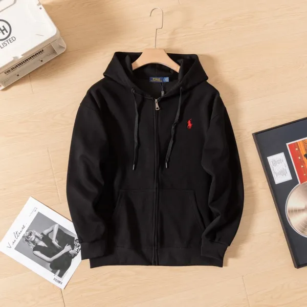 Ralph Lauren Polo Bear Hoodie Black Zip-Up Hoodie - 1
