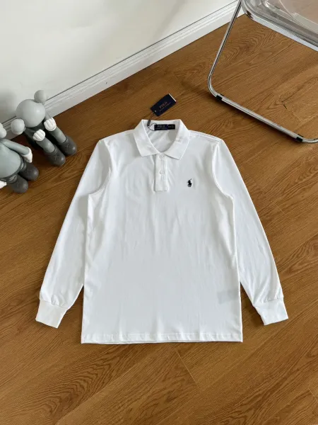Ralph Lauren Classic Fit Long Sleeve Polo White - 1