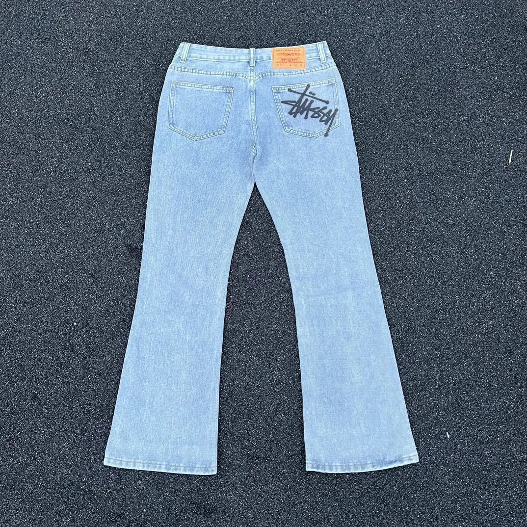Stussy x Levi's Flared Jeans Light Wash Blue Jeans