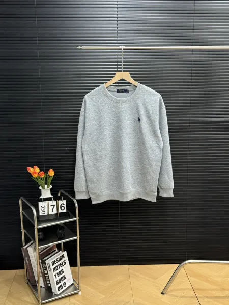 Ralph Lauren Classic Fit Crewneck Sweatshirt Gray Hoodie - 1