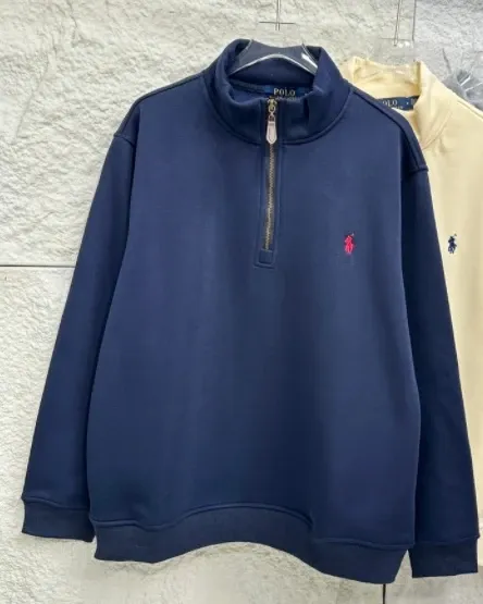 Ralph Lauren Quarter-Zip Pullover Navy Hoodie - 1