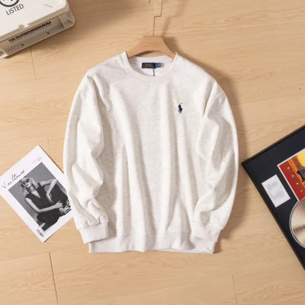 Ralph Lauren Classic Fit Crewneck Sweatshirt Oatmeal Sweater - 1