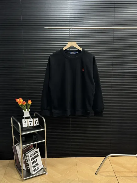 Ralph Lauren Classic Fit Crewneck Sweatshirt Black Hoodie - 1