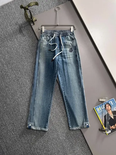 Moncler Genius Jeans Blue Washed Denim Jogger - 1