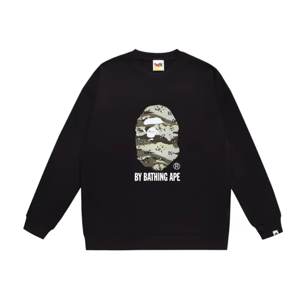 A Bathing Ape Camo Ape Head Graphic Hoodie Gray - 4