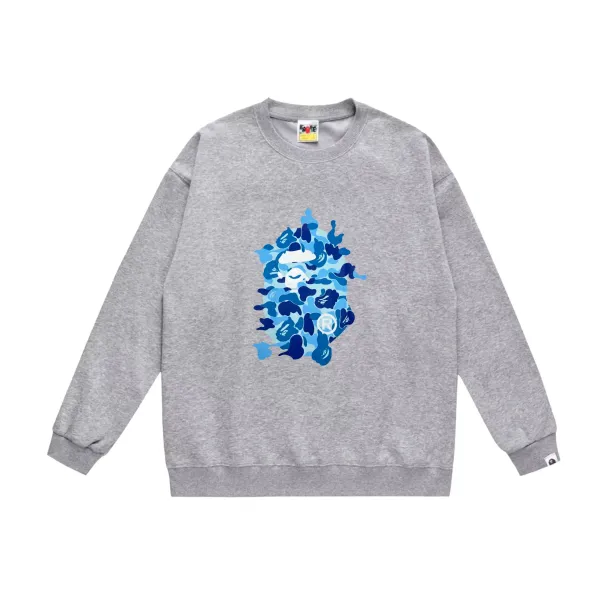 A Bathing Ape Camo Ape Head Graphic Hoodie Gray - 9