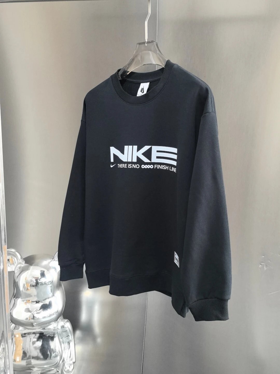 Nike 'There Is No Finish Line' Graphic Crewneck Black Hoodie