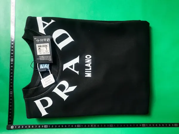 Prada Logo Patch White Hoodie with Louis Vuitton Trainer Sneakers - 5