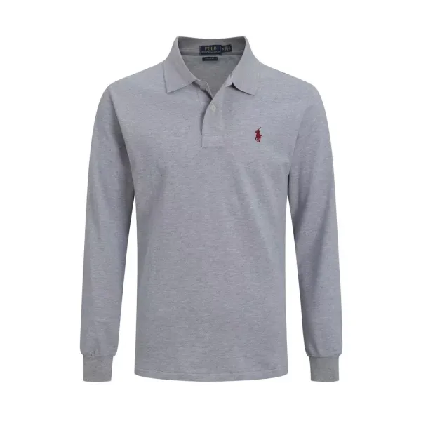 Ralph Lauren Classic Fit Long Sleeve Polo Gray - 1