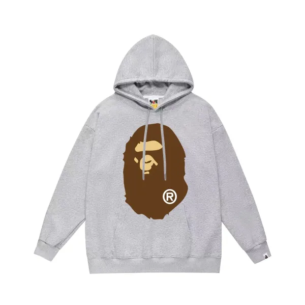 A Bathing Ape Big Ape Head Gray Hoodie - 1