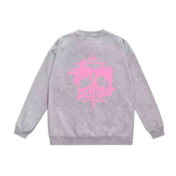 Stussy x A Bathing Ape Pink Graffiti Logo Heather Gray Hoodie - 1