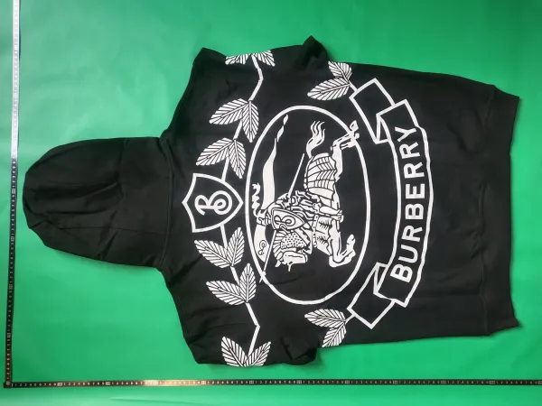Burberry Distressed Logo Hoodie Black - 7