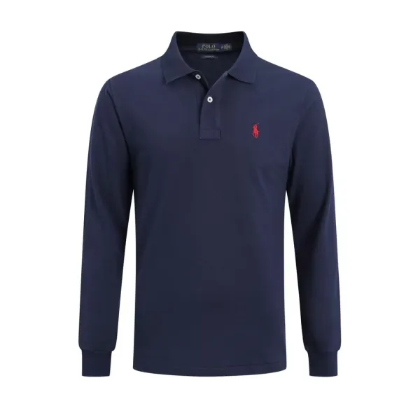 Ralph Lauren Classic Fit Long Sleeve Polo Navy - 1