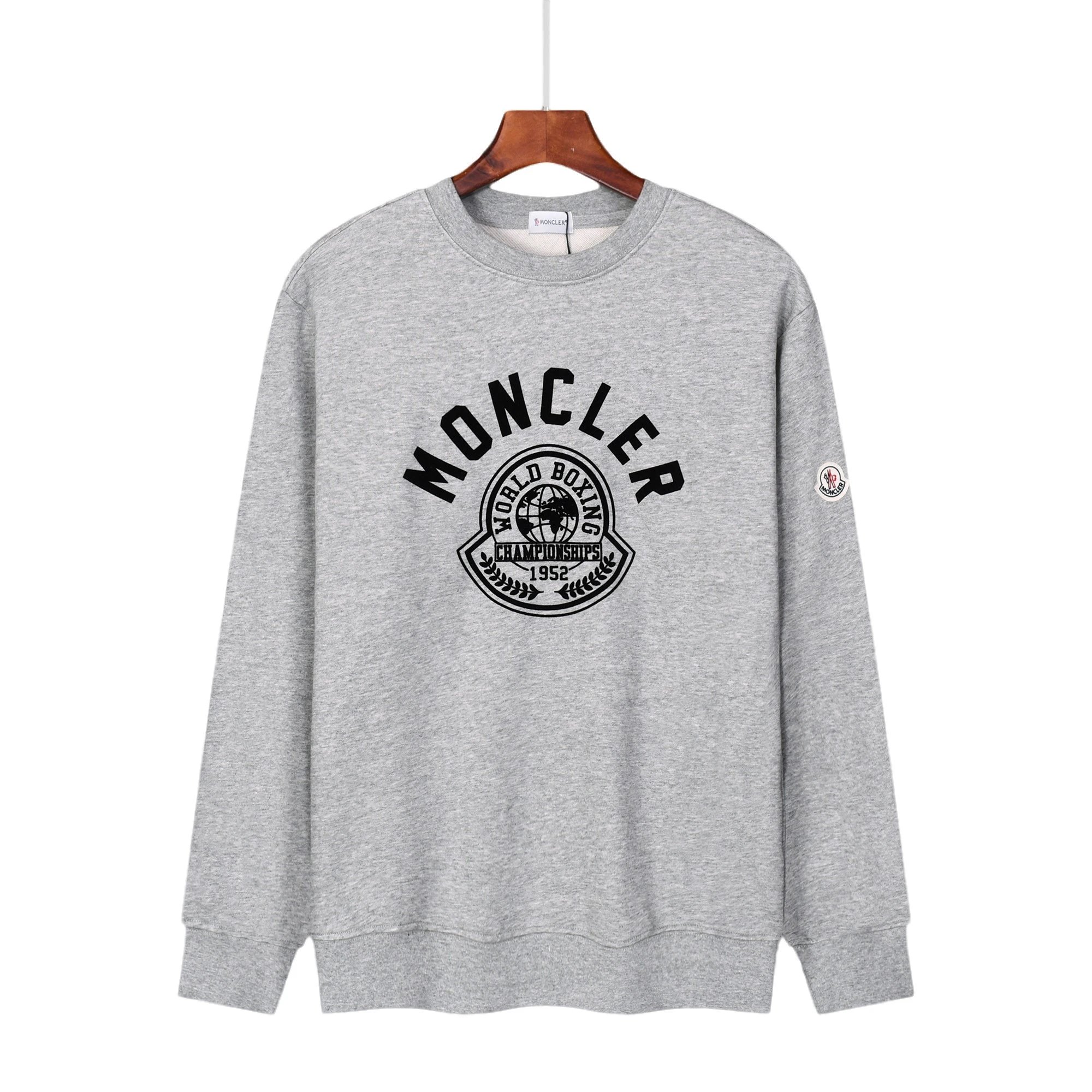 Moncler World Boxing Championships 1952 Graphic Hoodie Gray - 1