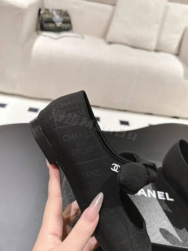 Chanel Leather Shoes Bow Cap-Toe Ballet Flats product detail image 31