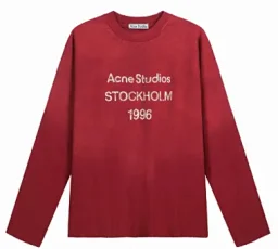 thumbnail for A+1996 dirty letter print vintage distressed light luxury loose neck long sleeve T-shirt top trend