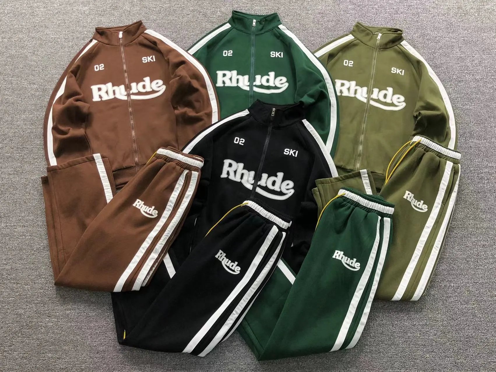 Rhude Ski Track Jacket Brown - 4