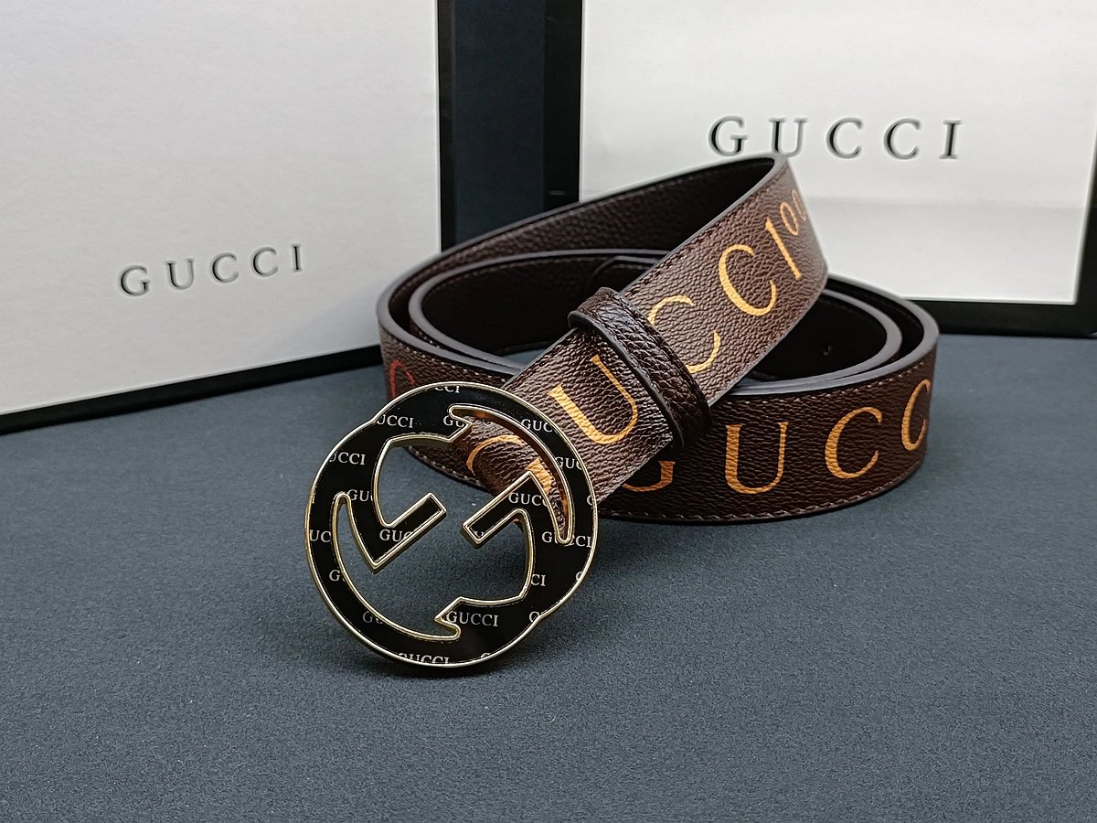 Gucci GG Marmont Belt Brown Leather with Red Enamel Buckle - 16