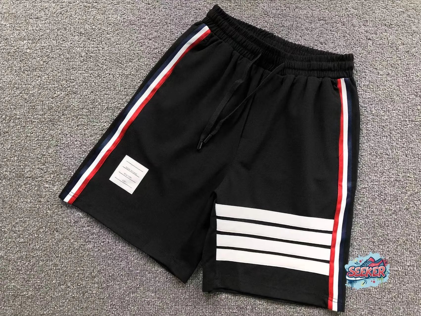 Thom Browne Stripe Detail Shorts Black - 1