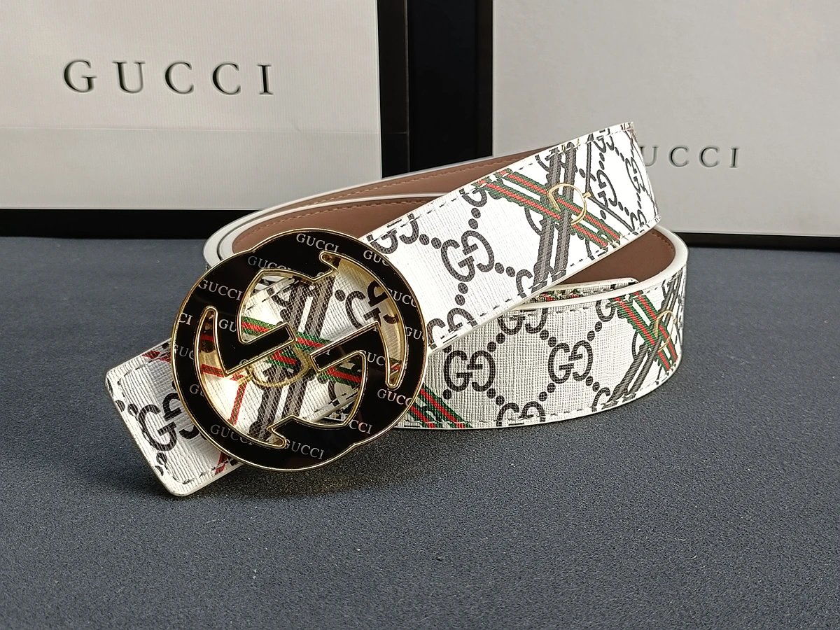 Gucci GG Marmont Canvas Belt Red Multicolor - 4