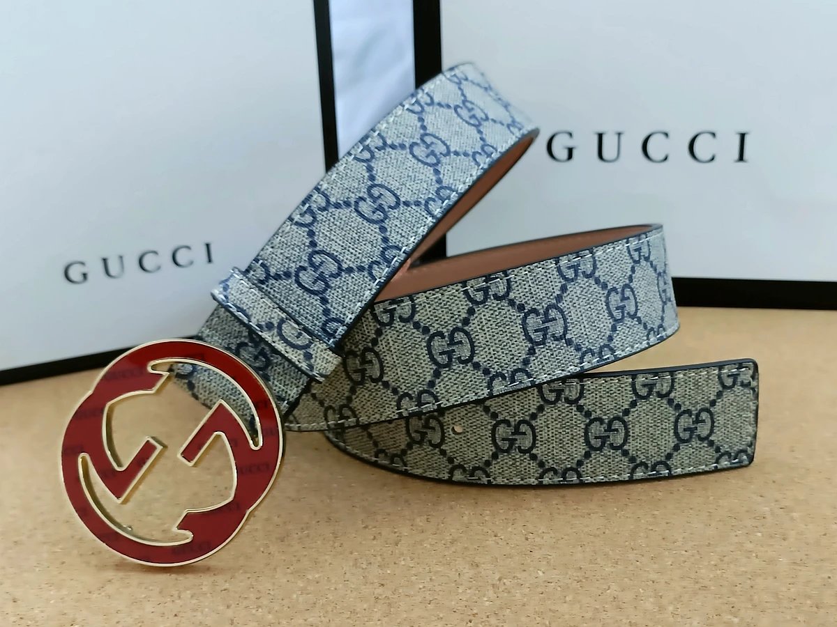 Gucci GG Marmont Belt Brown Leather with Red Enamel Buckle - 6