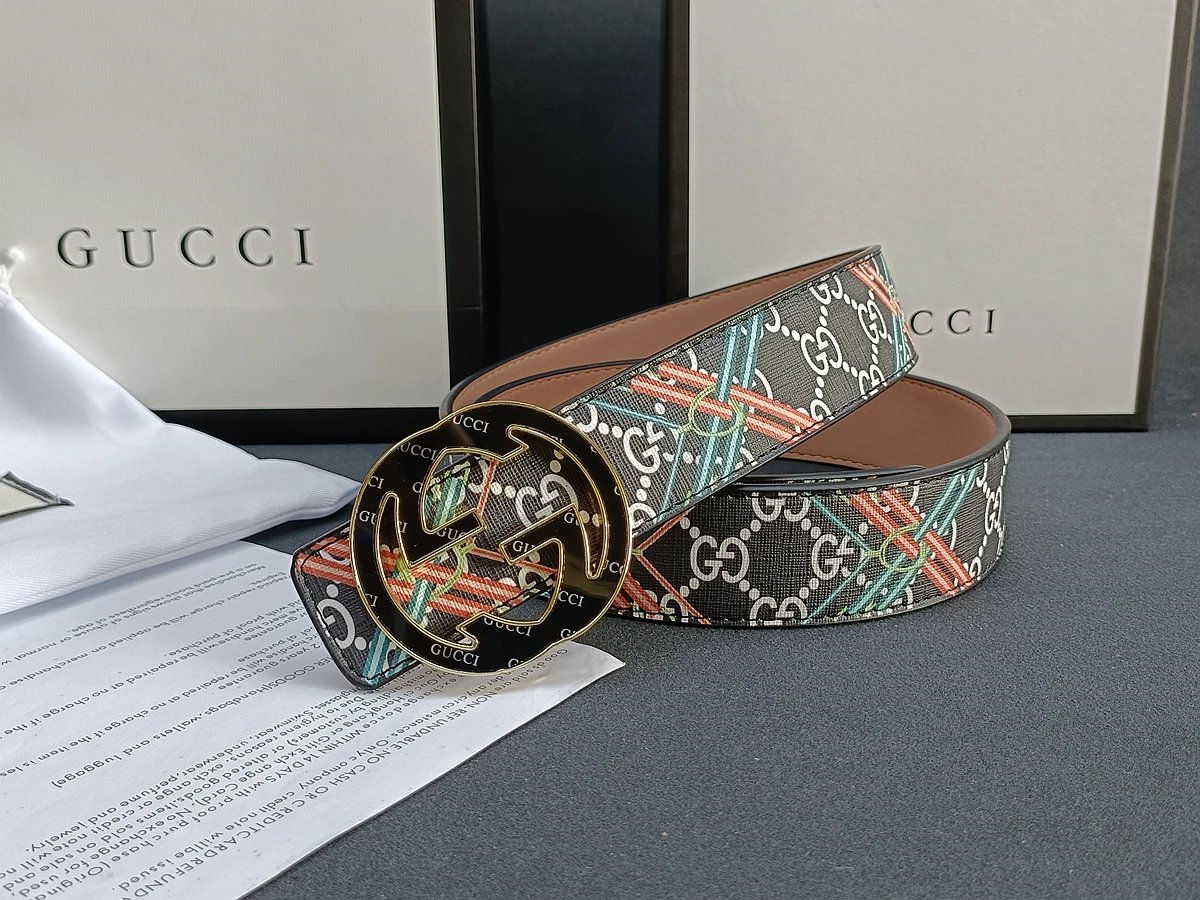 Gucci GG Marmont Canvas Belt Red Multicolor - 6