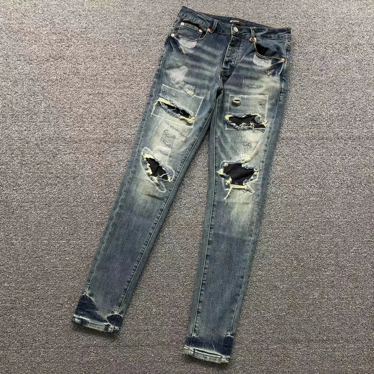 Gallery Dept. Distressed Black Raw Hem Jeans - 14